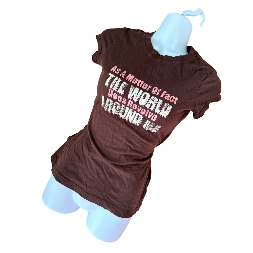 Self Esteem Y2K 2000s Graphic Tee Brown Pink Sassy Mcbling
